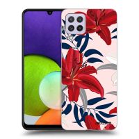 Silikónový čierny obal pre Samsung Galaxy A22 A225F 4G - Red Lily