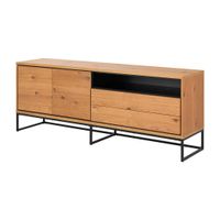 MID.YOU KOMODA, čierna, farba duba, 197,8/75,8/45 cm