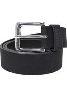 Belt made of imitation suede leather black/silver color