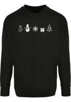 Merchcode Majica 'Christmas'  crna / bijela