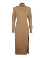 Michael Kors Dress - TURTLE NK SLIT MIDI DRS beige
