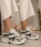 Gemre Silver women's sports sneakers with glitter Bakari