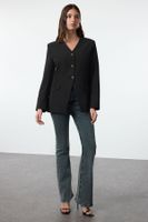 Trendyol Black V Neck Woven Blazer Jacket