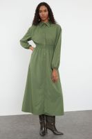 Trendyol Khaki Elastic Waist Woven Dress
