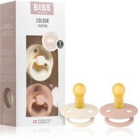 BIBS Colour Natural Rubber Size 1: 0+ months пустушка Ivory / Blush 2 кс