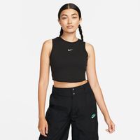 Nike Sportswear Chill Knit Wmns Tight Cropped Mini-Rib Tank Top Black - Dámske - Tričko Nike - Čierne - FB8279-010 - Veľkosť: S