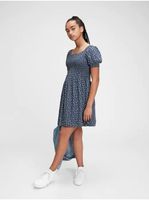 Modré dievčenské šaty GAP teen floral smocked dress