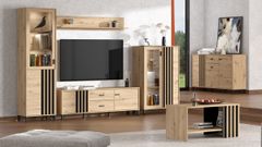 Obývacia izba s osvetlením luisa - dub, čierna