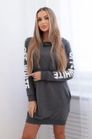 Dámské mikinové šaty Off White Kesi - tmavě šedý melanž