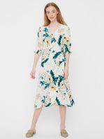 VERO MODA Oline Cream Floral Wrap Mididishes