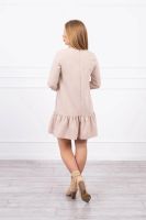 Dress with ruffle beige