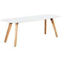MID.YOU KONFERENČNÝ STOLÍK, biela, farba akácie, drevo, kameň, 130/45/50 cm
