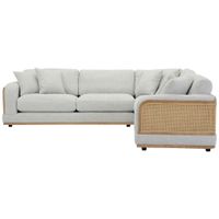 Livetastic ROHOVÁ SEDACIA SÚPRAVA, textil, drevo, svetlosivá