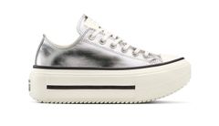 Converse Chuck Taylor All Star Lift Double Stack Platform Metallic Ženy - Tenisky Converse - Silver - A16406C-6 - Size: 6