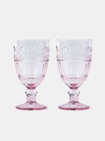 Sinsay - Kieliszki z ozdobnym wzorem 2 pack - różowy