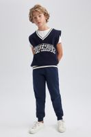 DEFACTO Boys Navy Blue Thick Sweatshirt Fabric School Sweatpants