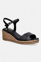 Tommy Hilfiger sandále na platforme po celej dĺžke kožené MID WEDGE ESPAD LEATHER