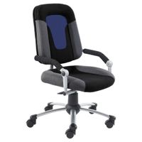 Stylife OTOČNÁ STOLIČKA PRE MLÁDEŽ, plochá tkanina, antracitová, modrá, čierna
