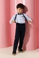 Trendyol White Bow Tie Polka Dot Shirt Trousers Suspender Set Bottom-Top Set