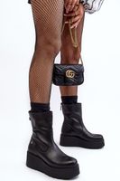 Botki damskie skórzane na platformie Maciejka