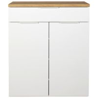 Carryhome SKRINKA NA TOPÁNKY, dub artisan, biela s vysokým leskom, 82,3/102/35,2 cm