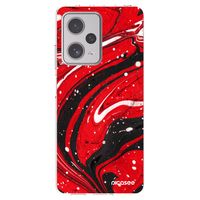 Silikónový prehľadný obal pre Xiaomi Redmi Note 12 Pro+ 5G - Red black
