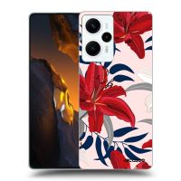 Silikónový čierny obal pre Xiaomi Poco F5 - Red Lily