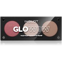 Inglot Face Palette fehérítő, bronzosító és arcpirosító árnyalat GLOWOW 7 g