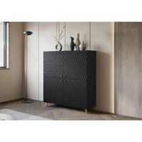 Livetastic VYSOKÁ KOMODA, čierna, 120/130/39 cm