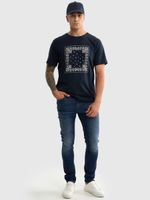 Big Star Man's T-shirt 152417 403 Navy Blue