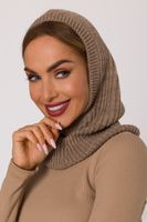 Made Of Emotion Woman's Balaclava-style hood with a fitted neck warmer - beige