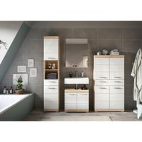 MID.YOU KÚPEĽŇA dub sonoma, biela s vysokým leskom