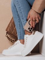 Sneakersy damskie na platformie VISOLA złote Dstreet