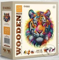 Dřevěné puzzle Jemný tygr (250 dílků) - puzzle z kategorie Zvířata