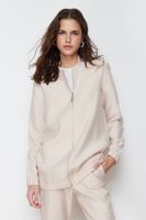 Trendyol Beige Linen Look Woven Trousers Tunic Bottom Top Set