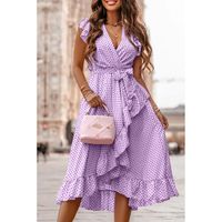 Midikleid Mit Tupfenprint, Flieder