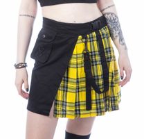 spódnica damska CHEMICAL BLACK - INFINITY - BLACK/YELLOW Tartan XL