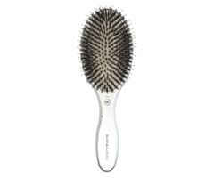 Oválna kefa na vlasy s diviačími a nylonovými štetinami Olivia Garden Expert Care Oval - strieborná + darček zadarmo