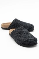 LuviShoes LOOP Black Knitted Women's Slippers