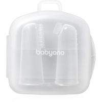 BabyOno Silicone Toothbrush dětský zubní kartáček na prst s pouzdrem 0m+ 2 ks