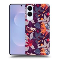 Silikónový prehľadný obal pre Samsung Galaxy S25 Edge 5G - Purple Leaf