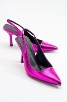 LuviShoes Ferry Fuchsia Metallic Women's Heeled Shoes