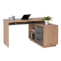 Xora PÍSACÍ STÔL S ÚLOŽ.PRIESTOROM, antracitová, dub artisan, 138/105/75 cm