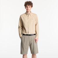 Koszula Tommy Hilfiger Linen Blend Solid Btd Rf Shirt Sandalwood XL