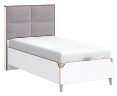 Posteľ 100x200cm s úložným priestorom a usb dylan - biela/dub svetlý