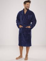 Bathrobe De Lafense 811 Plush M-2XL men's navy blue 059