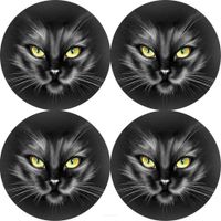 Bertoni Home Unisex's 4 Thick Round Table Pads Set Nero