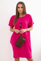 Kesi Włoski Dress with pockets and pendant fuchsie