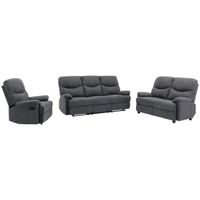 P & B SEDACÍ SOUPRAVA 3+2+1, textil, šedá