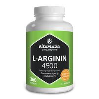 Vitamaze L-Arginin Kapseln hochdosiert 4500 mg je Tagesdosis, 360 Kapseln, ohne unnötige Zusatzstoffe, Made in Germany | Sensilab